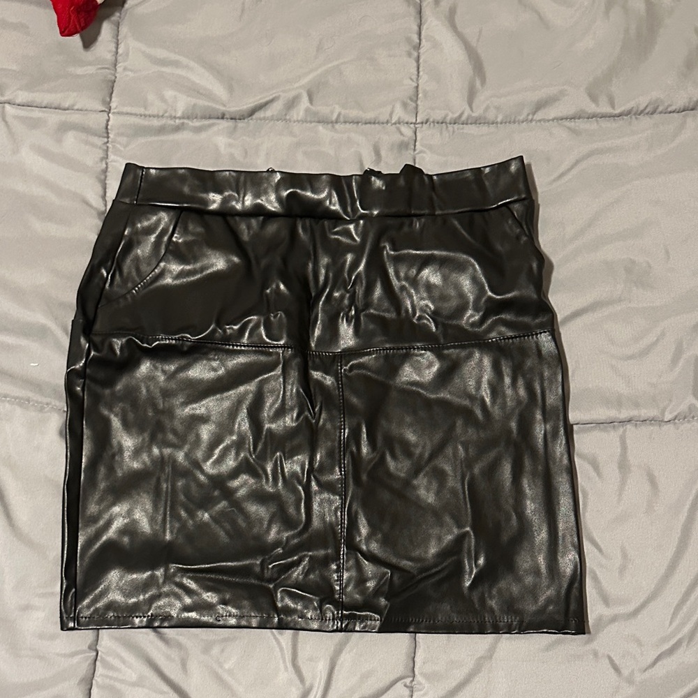 Windsor Black Faux Leather Mini Skirt